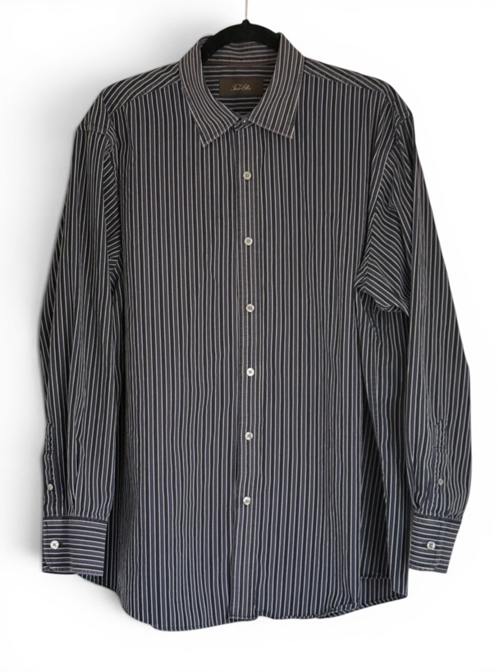 Tasso Elba Navy Stripe Cotton Button Down